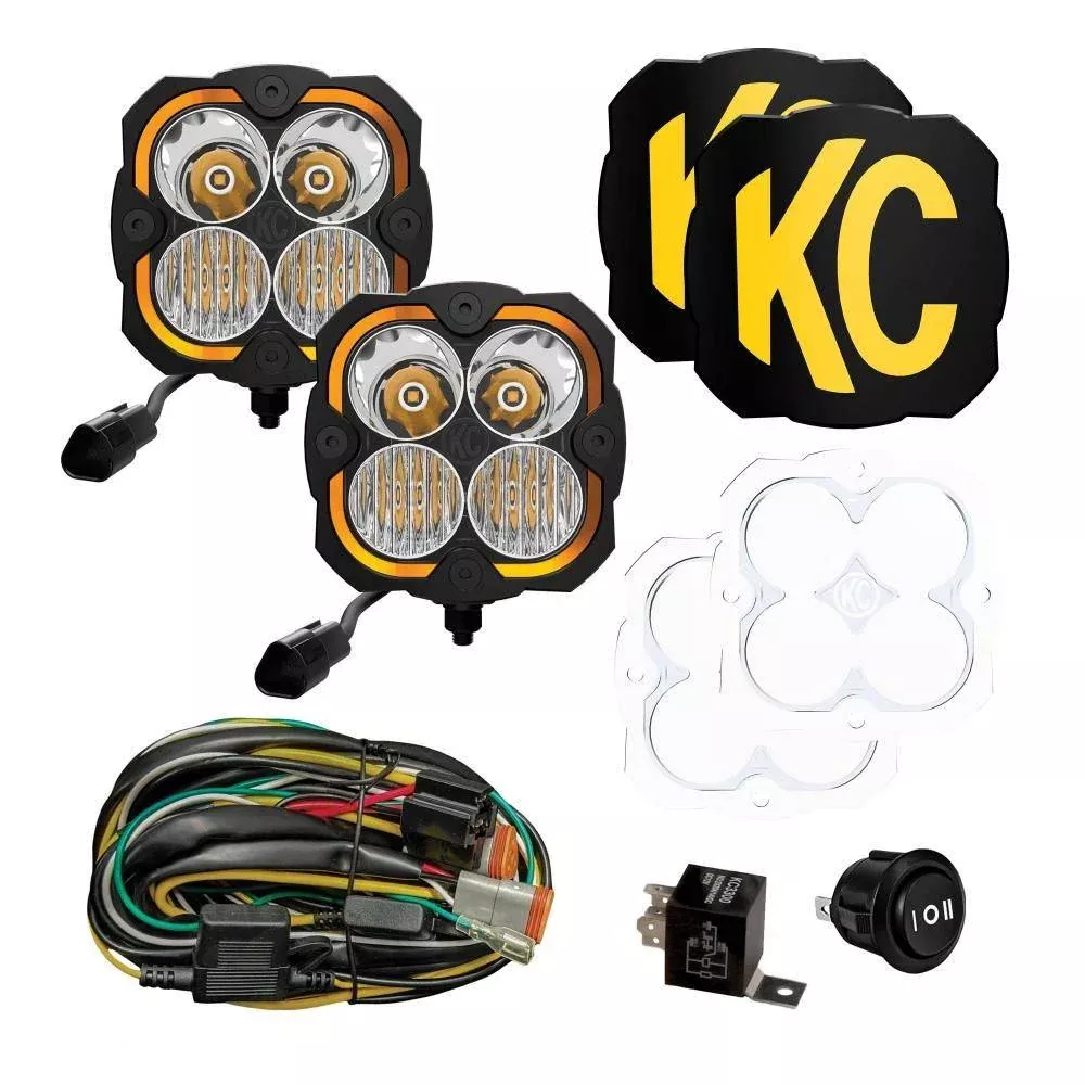 KC HiLiTES Flex ERA 4 160W/5000K Master Light Kit w/ Amber Backlight-Universal