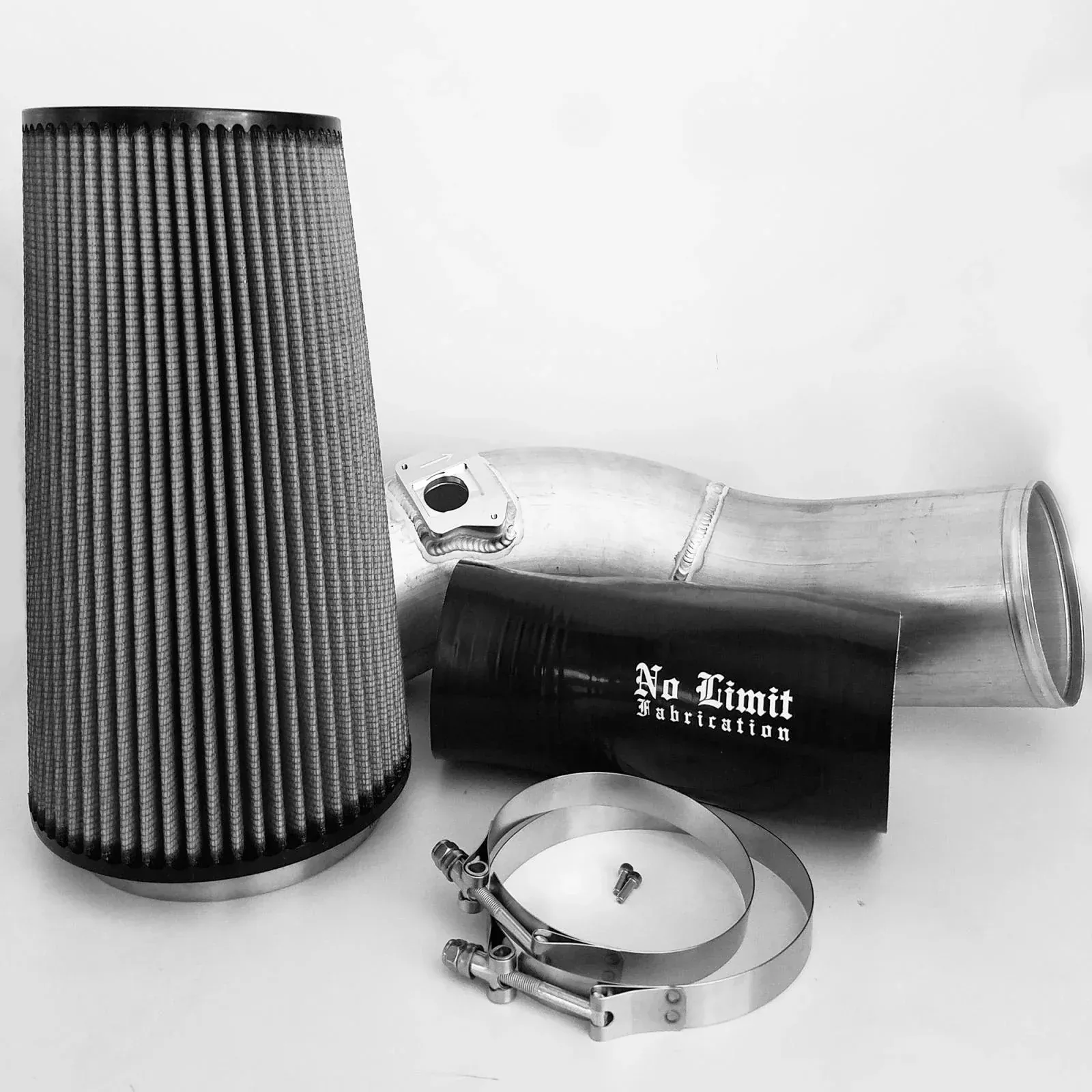 No Limit Fabrication Raw Cold Air Intake w/ Dry Filter For 2004-2007 Ford 6.0L Powerstroke