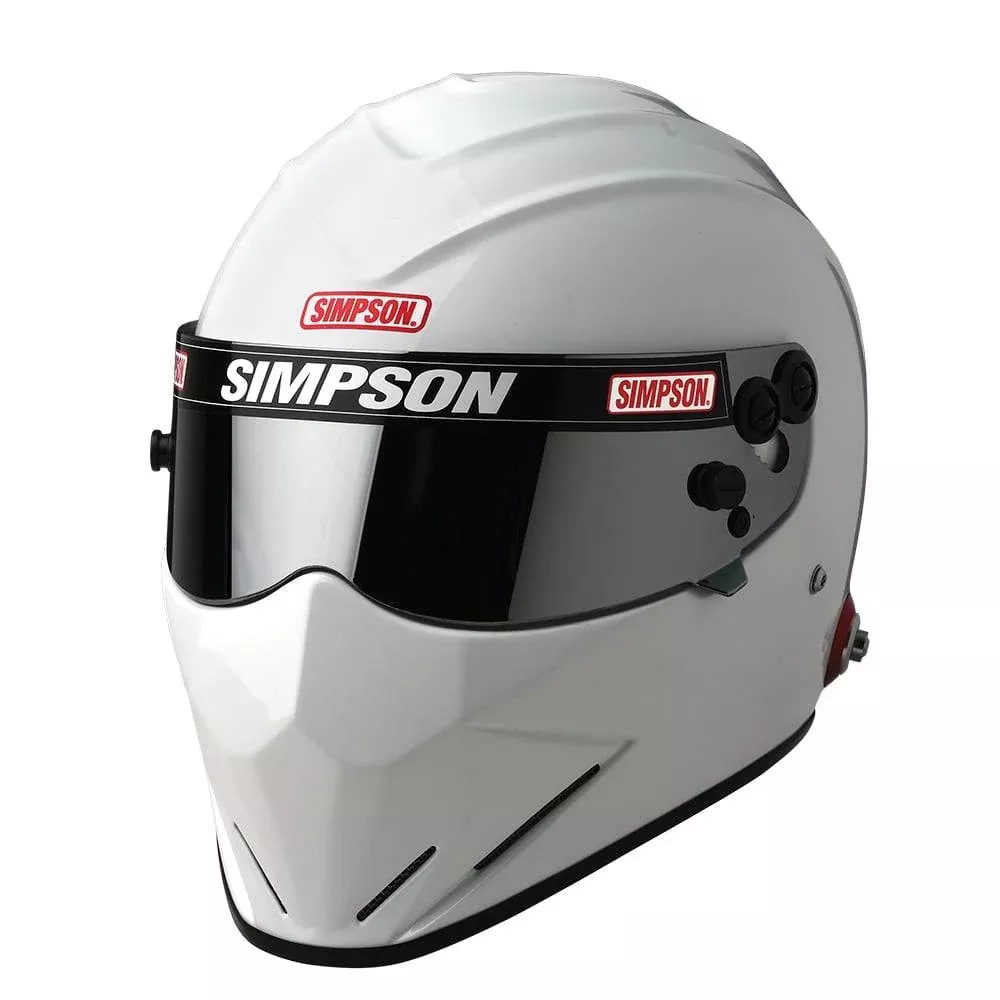 Simpson Racing DiamondBack Motorcycle/Race Helmet White - 7 5/8 - DOT/SNELL