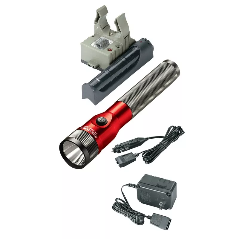 Stinger LED Rechargeable Flashlight with AC/DC and PiggyBack - Red STL75612