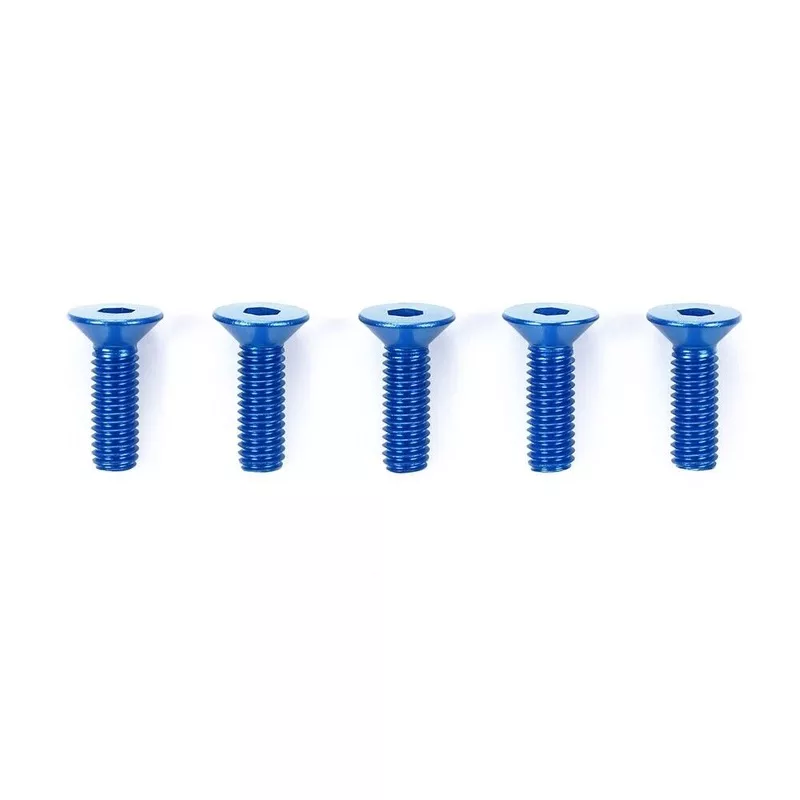 Tamiya 53773 3x10mm Countersunk Hex Head / Blue (5 Pcs.), (TRF's/TB Evo's), **Discontinued**